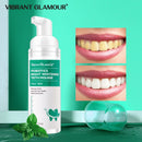Mousse de Branqueamento Dental VIBRANT GLAMOUR - Pasta de Dentes com Menta - Remove Manchas de Placa - Mal Hálito - Dentes Brilhantes Hálito Fresco.