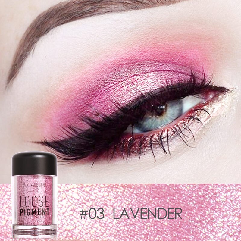 FOCALLURE - Sombras cosméticas em Glitter - 18 cores acetinadas e brilhantes.