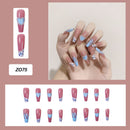 24 unidades de Unhas postiças decoradas com borboletas, manicure fashion, cobertura completa de acrílico para meninas.