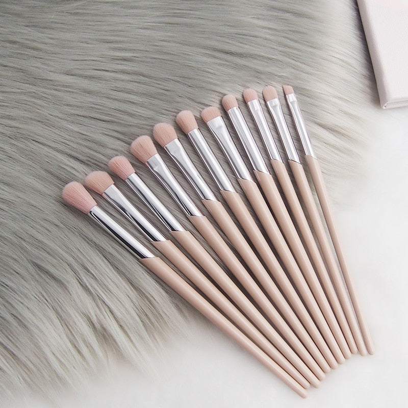 Pincéis Cosméticos Nude Rosa - Pó, Blush, Pincel Iluminador, Sombra, Contorno Nariz, Sobrancelha, Lábio, Pincéis De Maquiagem.