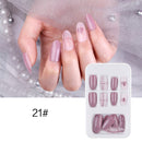 24 unidades de unhas postiças destacáveis , prensadas com gel.