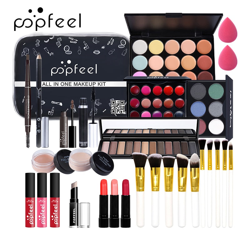25 pçs kit de maquiagem profissional  tudo em um: conjunto completo com bolsa de cosméticos de beleza.