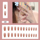 24 unidades de Unhas postiças decoradas com borboletas, manicure fashion, cobertura completa de acrílico para meninas.