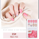 Conjunto de 30 unidades de unhas postiças, unhas completas para decoração, arte com adesivo.
