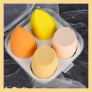4 PÇS Conjunto de Esponjas de Maquiagem Profissional -Puff Cosmético Para Base Corretivo Creme.