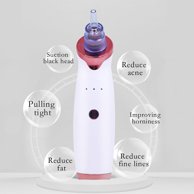 Aspirador de poros - Removedor de cravos - Sucção contra Acne - Peeling e Limpeza facial - Microdermoabrasão de Diamante.