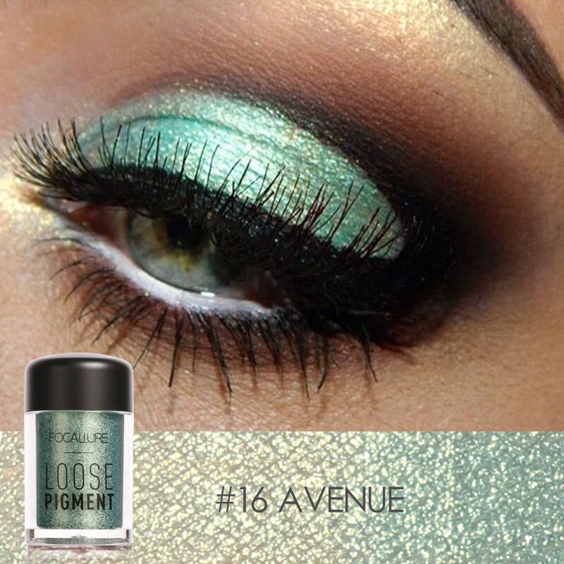 FOCALLURE - Sombras cosméticas em Glitter - 18 cores acetinadas e brilhantes.