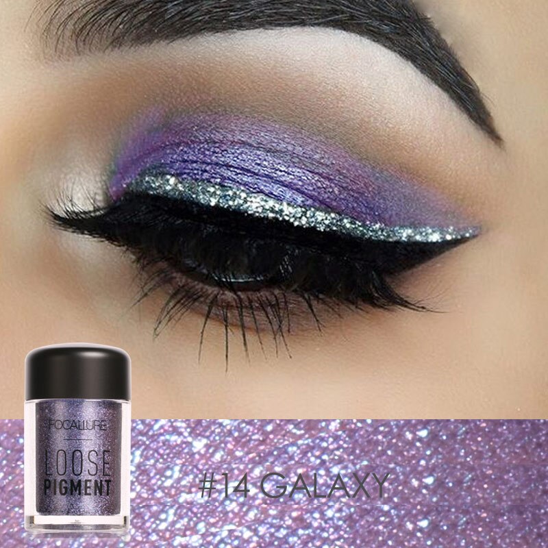 FOCALLURE - Sombras cosméticas em Glitter - 18 cores acetinadas e brilhantes.