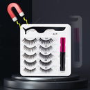 3/5/7 pares de cílios postiços magnéticos - cílios reutilizáveis com  delineador líquido à prova d'água e pinça.