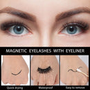 3 pares de cílios postiços magnéticos, cílios magnéticos naturais, à prova d'água, delineador líquido de longa duração, kit de cílios magnéticos de vison postiços.