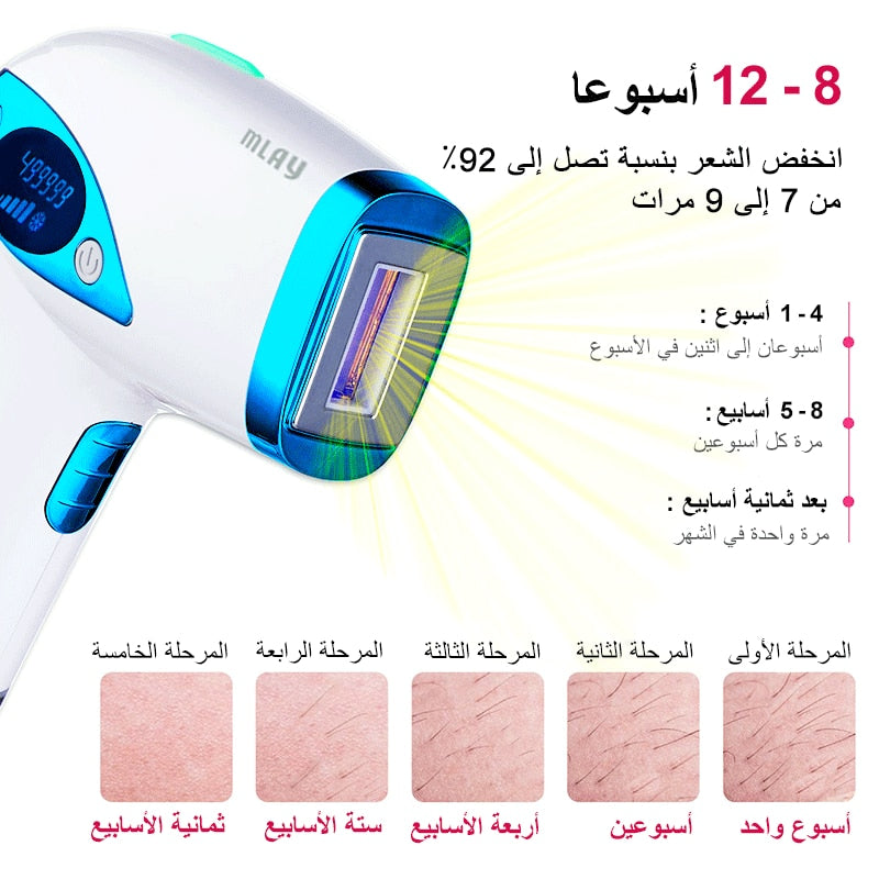 Máquina de depilação à laser MLAY T4 Ice Cool - permanente IPL depilador, para área do biquíni facial e corporal.