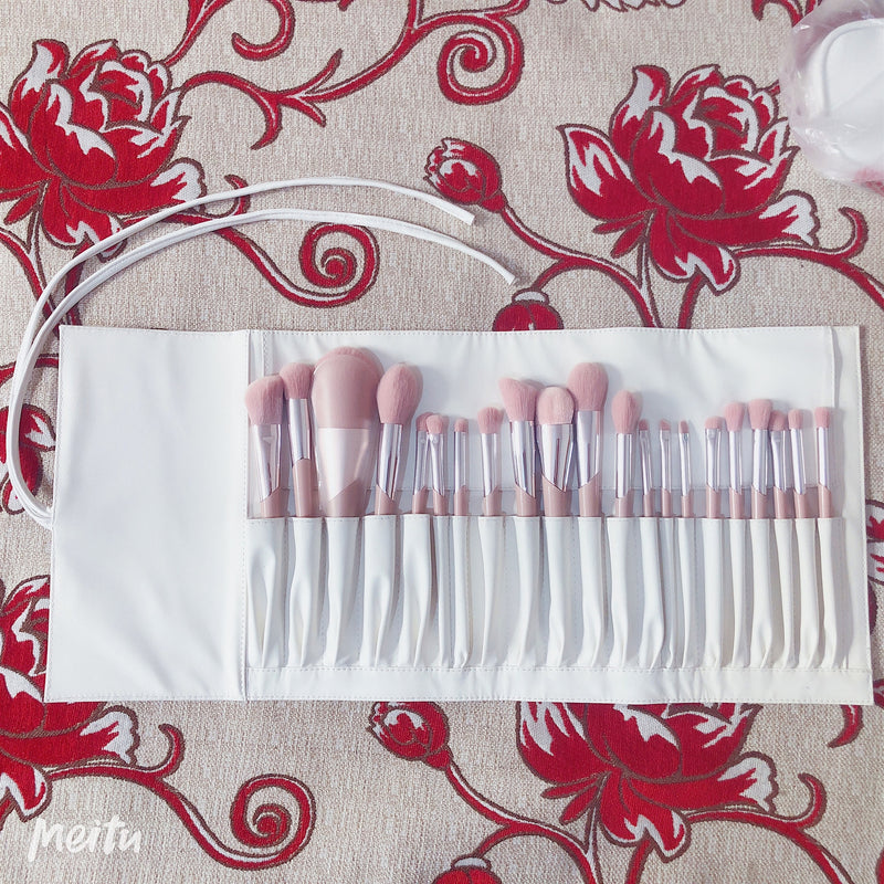Pincéis Cosméticos Nude Rosa - Pó, Blush, Pincel Iluminador, Sombra, Contorno Nariz, Sobrancelha, Lábio, Pincéis De Maquiagem.