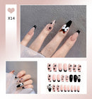 24 unidades de Unhas postiças decoradas com borboletas, manicure fashion, cobertura completa de acrílico para meninas.