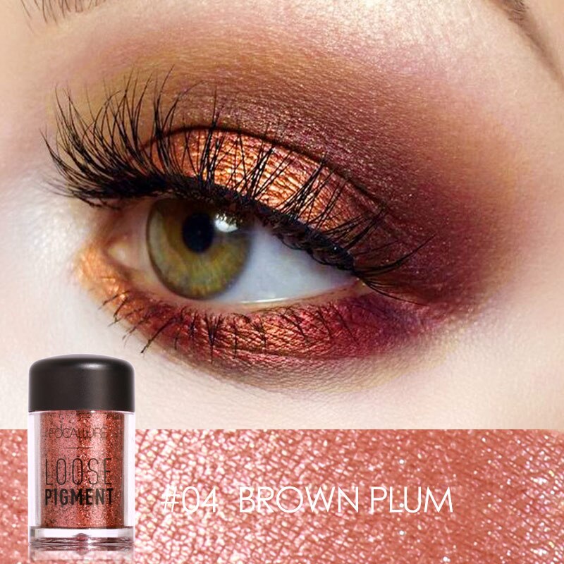 FOCALLURE - Sombras cosméticas em Glitter - 18 cores acetinadas e brilhantes.