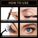 3 pares de cílios postiços magnéticos, cílios magnéticos naturais, à prova d'água, delineador líquido de longa duração, kit de cílios magnéticos de vison postiços.