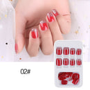 24 unidades de unhas postiças destacáveis , prensadas com gel.