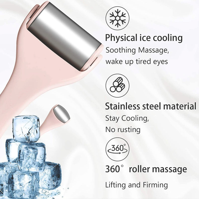 Rolo facial de aço inoxidável, para resfriamento da pele. Massageador facial, antienvelhecimento Face Lifting, Alívio da dor.  Ferramenta de spa e beleza