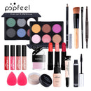 Kits de maquiagem POPFEEL para iniciantes Tudo em um kit de maquiagem.  Conjuntos de maquiagem de beleza profissional + Bolsa de cosméticos.