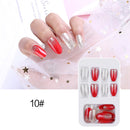 24 unidades de unhas postiças destacáveis , prensadas com gel.