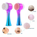 2 em 1 - Ferramenta de cuidados com a pele de silicone - dupla face - Escova de limpeza e Massagem facial vibratória e giratória.