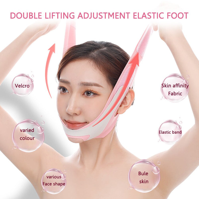 Faixa elástica para dormir, modelador em V para o rosto, bandagem de emagrecimento facial, relaxamento, levantamento da forma, redução do queixo duplo.