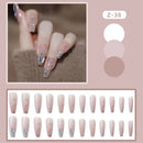 24 unidades de Unhas postiças decoradas com borboletas, manicure fashion, cobertura completa de acrílico para meninas.