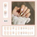 24 pçs/caixa de unhas postiças - Nail Art reutilizáveis - Unhas auto adesivas.
