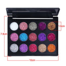 Paleta de sombras para olhos com glitter - 15 cores Pigmento de maquiagem profissional para os olhos - Maquiagem de longa duração.