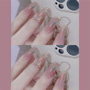 24 peças Unhas postiças de comprimento médio - Cobertura completa.