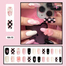 24 pçs/caixa de unhas postiças - Nail Art reutilizáveis - Unhas auto adesivas.