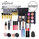 POPFEEL All In One Makeup Set (Sombra, Lipgloss, Batom, Pincéis, Corretivo) c/ estojo de Cosméticos - Kit de Sombras.