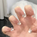 24 peças Unhas postiças de comprimento médio - Cobertura completa.