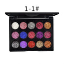 15 Cores c/ Diamante e Lantejoulas - Sombra Cosmética Bandeja c/ Glitter e Pérolas Metálicas.