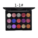 15 Cores c/ Diamante e Lantejoulas - Sombra Cosmética Bandeja c/ Glitter e Pérolas Metálicas.