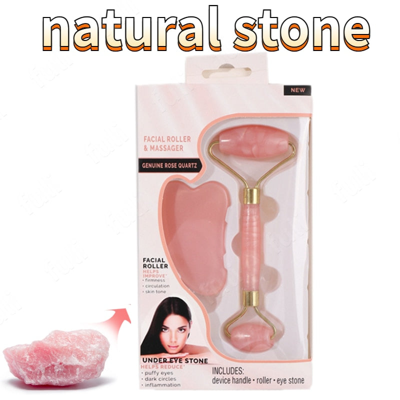 3 pcs Natural Pedra de Jade  - Pedra de Quartzo Rosa - Ferramentas para Rosto Pescoço Costas Corpo.
