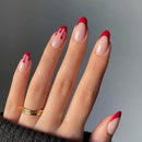 24 pçs/conjunto Blue Sky Design - Unhas Postiças Estileto - Cobertura Francesa Completa.