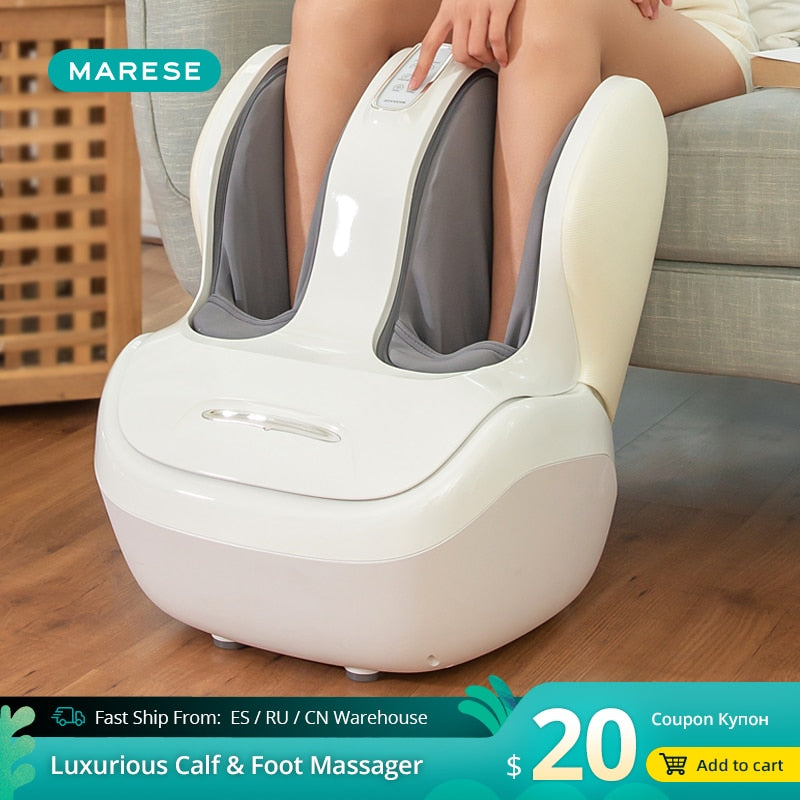 Máquina de Massagem elétrica para panturrilha e pés - MARESE Vibração Shiatsu Ar Compressão, Calor, Rolamento, Massageador de Pernas e Massageador de Beleza.