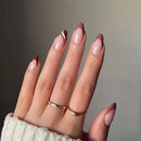 24 pçs/conjunto Blue Sky Design - Unhas Postiças Estileto - Cobertura Francesa Completa.