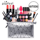POPFEEL All In One Makeup Set (Sombra, Lipgloss, Batom, Pincéis, Corretivo) c/ estojo de Cosméticos - Kit de Sombras.
