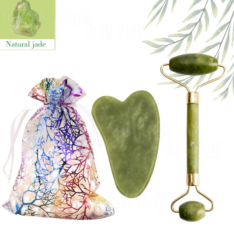 3 pcs Natural Pedra de Jade  - Pedra de Quartzo Rosa - Ferramentas para Rosto Pescoço Costas Corpo.