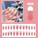 24 unidades de Unhas postiças decoradas com borboletas, manicure fashion, cobertura completa de acrílico para meninas.