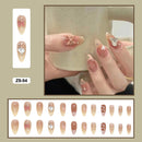 24 pçs/caixa de unhas postiças - Nail Art reutilizáveis - Unhas auto adesivas.