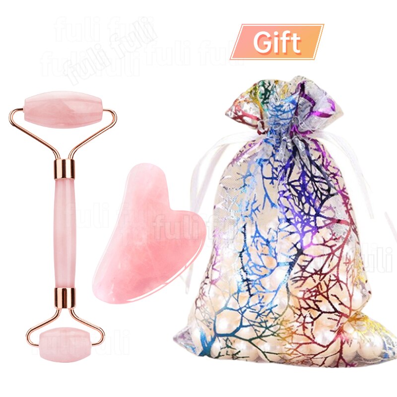 3 pcs Natural Pedra de Jade  - Pedra de Quartzo Rosa - Ferramentas para Rosto Pescoço Costas Corpo.