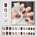 24 pçs/caixa de unhas postiças - Nail Art reutilizáveis - Unhas auto adesivas.
