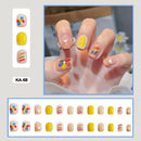 24 pçs/caixa de unhas postiças - Nail Art reutilizáveis - Unhas auto adesivas.